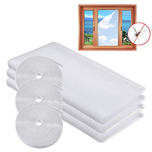MOEGFY Fliegengitter Fenster Weiss 130X150cm,...