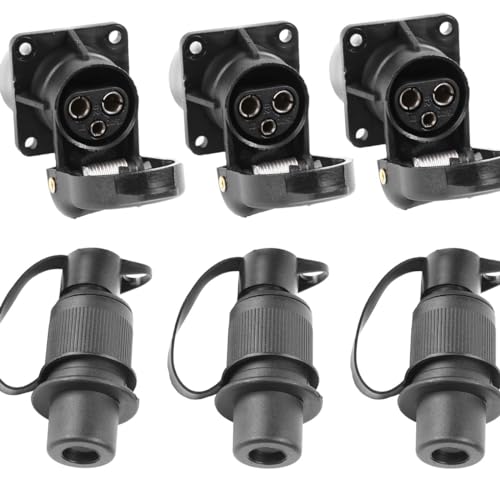 ETUKER 3xAnhänger Steckdose 3polig Flach 3X...