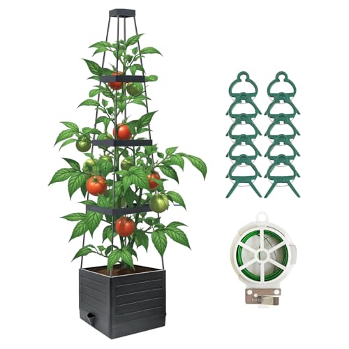 JQTOP Tomatentopf mit Rankgitter und...