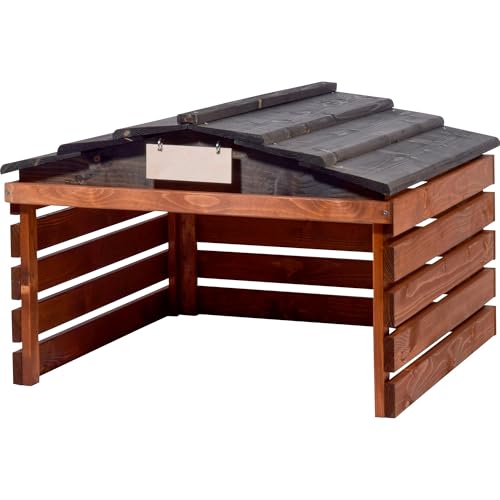 dobar® Mähroboter Garage aus Holz mit...