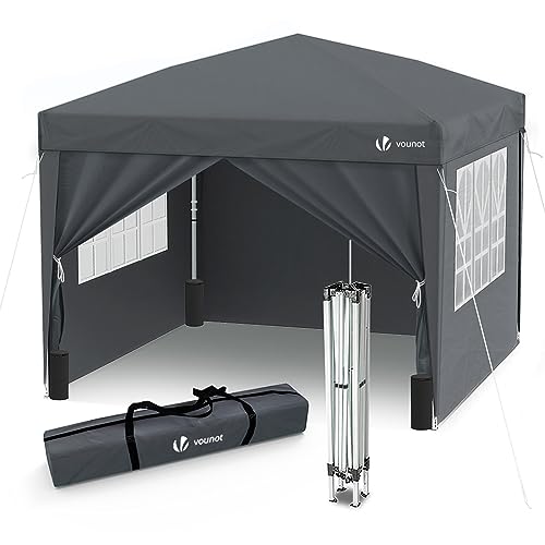 VOUNOT® Pavillon 3x3m mit 4 Seitenteilen & 4...