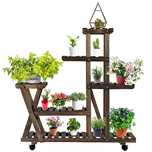 Yaheetech Pflanzentreppe Holz Blumenständer...