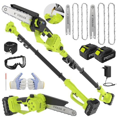 2-in-1 Hochentaster Kettensäge, 6'&8' Mini...