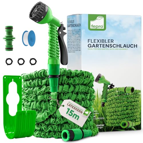 Fepro® Flexibler Gartenschlauch mit 7...