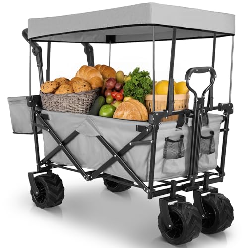 Bollerwagen faltbar mit Dach, 262L Handwagen...