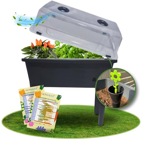 Ultiness® Hochbeet Balkon mit Abdeckung...