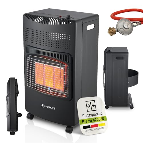 Juskys Keramik Gasheizung GS42US in Schwarz -...