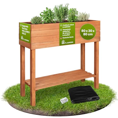 TTL GARDEN Balkon Hochbeet S 80x30x80cm aus...