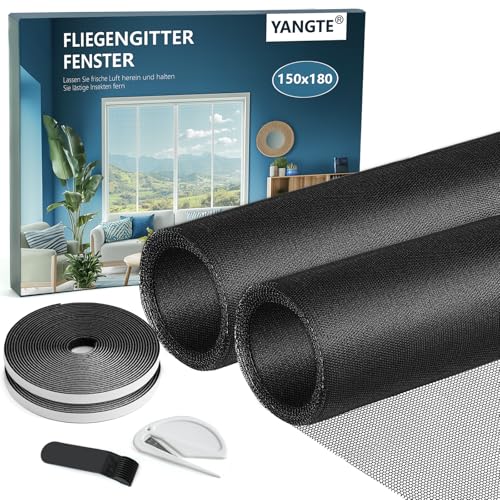 YANGTE Fliegengitter für Fenster-2 Stück...