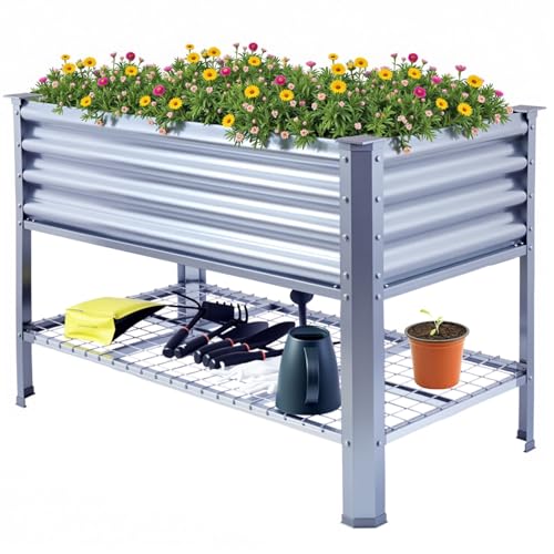 Hochbeet mit Beinen aus Metall 120×60×80 cm...