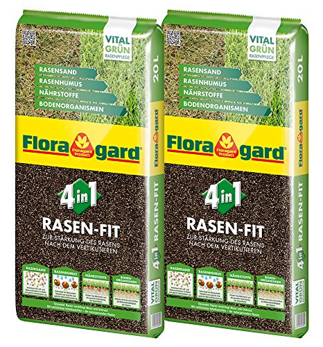 Floragard 4 in 1 Rasen-Fit 2x20 L für 20 m²...